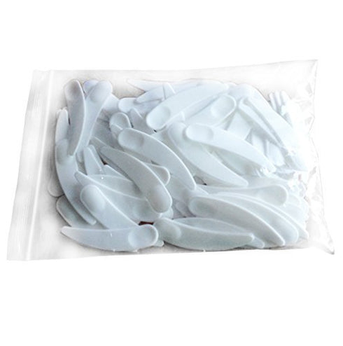 Onwon Mini Curved Cosmetic Scoop Makeup Mask Plastic Spoon, 100 PCS, White