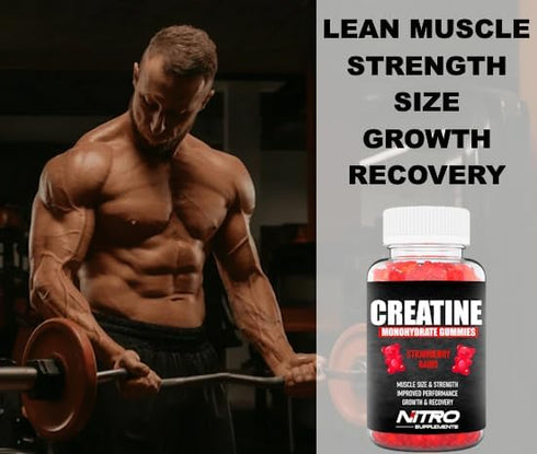 Nitro Supplements Creatine Monohydrate Gummies, 60ct, 30 Servings