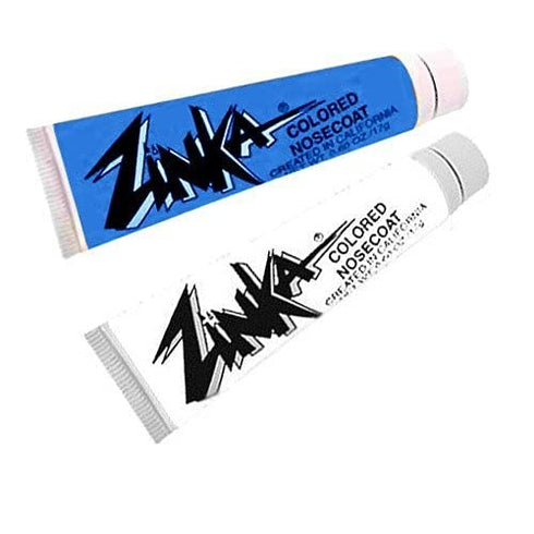 Zinka Colored Sunblock Zinc Waterproof Nosecoat, 2 Pack Bundle, Blue White