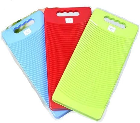 MZD 50cm Long Plastic Rectangle Washboard for Washing Clothes (Red)