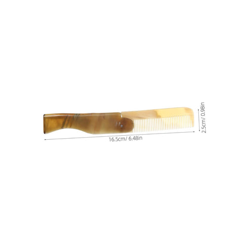SOLUSTRE Folding Mustache Comb and Beard Comb, Portable Ox Horn Hair Comb for Everyday Grooming