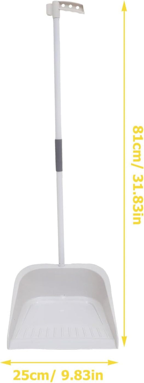 KALLORY Broom and Dustpan Set Dust Pan and Broom Combo for Floor Cleaning Upright Long Handle Broom and Dustpan Set for Sweeping Indoor Outdoor Kitchen Office Lobby Floor White by KALLORY