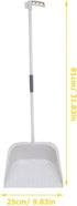KALLORY Broom and Dustpan Set Dust Pan and Broom Combo for Floor Cleaning Upright Long Handle Broom and Dustpan Set for Sweeping Indoor Outdoor Kitchen Office Lobby Floor White by KALLORY