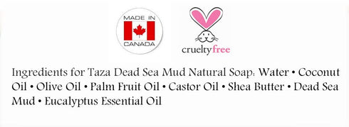 Taza Premium Dead Sea Mineral Mud Natural Soap (Pack of 3), Each 5.3 oz for Radiant Skin