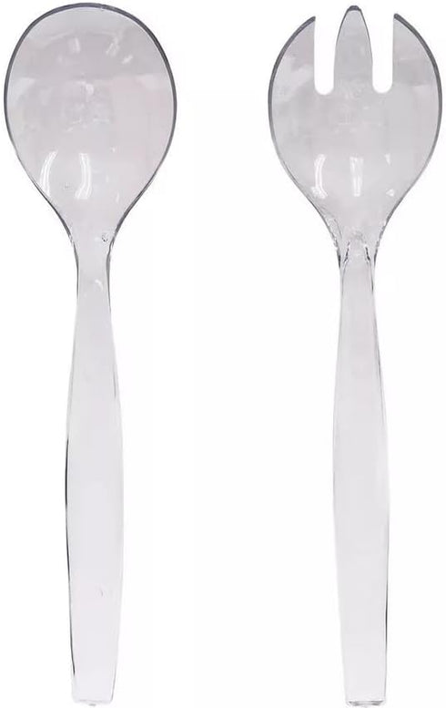 VeZee 's Plastic Serving Utensils, Clear Heavy Duty Disposable utensil | Set 10"