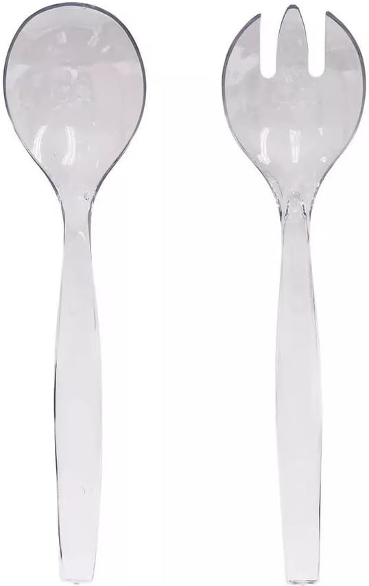 VeZee 's Plastic Serving Utensils, Clear Heavy Duty Disposable utensil | Set 10"