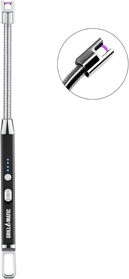 Windproof Rechargeable Flexible Neck Electronic Butane Free Lighter - Lithium Ion, USB Grill Lighter