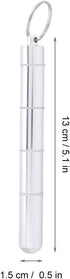 Drug Holder, Aluminum Alloy Waterproof Pill Key Chain Container with Key Ring for Daily Use (5 Cases)
