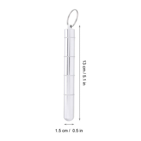 Metal Pill Case Travel Container, Mini Portable Pill Box Organizer Keychain, Waterproof Medicine Holder with Key Chain