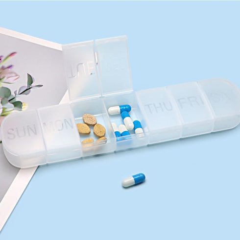 Wopanxye 7 Weekly Pill Organizer, Large Day Vitamin Case Reminder, Matte White, Daily Medicine Box, AM PM Capsules