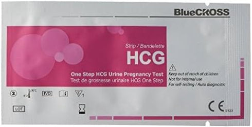 BlueCROSS 10 MIU Early Pregnancy Test Strips, HCG Test Strips, Pack of 10