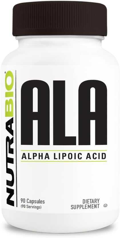 NutraBio Alpha Lipoic Acid (ALA) Supplement, 300mg, Supports Antioxidant Health, 90 Vegetable Capsules