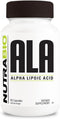 NutraBio Alpha Lipoic Acid (ALA) Supplement, 300mg, Supports Antioxidant Health, 90 Vegetable Capsules
