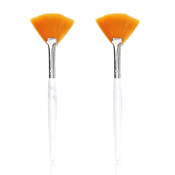 Soft 'N Style Facial Brushes - Fan Mask Brush, Soft Makeup Brushes, Mask Applicator Tools for Peel Mask, Yellow (2)