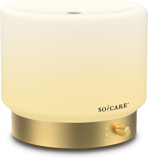 Glass Diffuser with Luxury Alloy Base(Gold), All-in-one Room Decor Aromatherapy Oil Diffusers