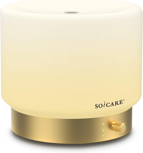 Glass Diffuser with Luxury Alloy Base(Gold), All-in-one Room Decor Aromatherapy Oil Diffusers