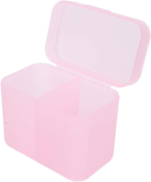Dioche 2 Grids Nail Storage Box, Nail Polish Remover Pad Container, Cosmetic Storage Box Organizer Holder for Nail Tools