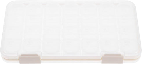 SWETRACE Portable Weekly Pill Organizer Case 28-Compartment Plastic Medicine Storage Box with Divider