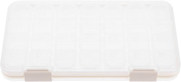 SWETRACE Portable Weekly Pill Organizer Case 28-Compartment Plastic Medicine Storage Box with Divider