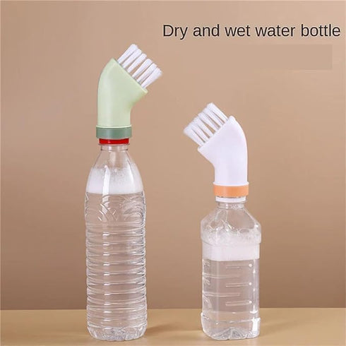 loutlo (2*White) Multi-use Cleaning Brush Can Be Connected to Mineral Water Bottle, Multi-Purpose Bottle Gap Cleaning