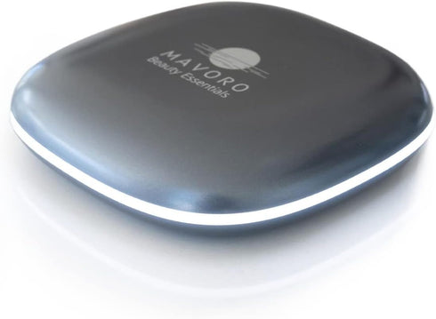 Mavoro LED Lighted Travel Makeup Mirror, Rechargeable, 1x/10x Magnification, Pocket or Purse Mirror, Touch Sensor