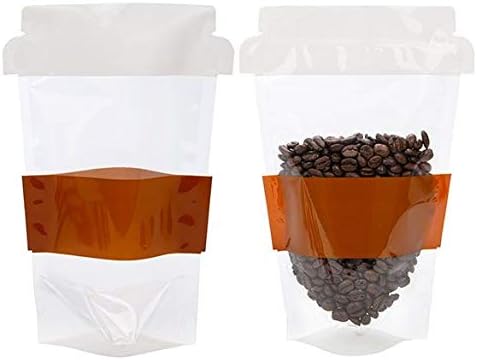ClearBags Coffee Cup Shaped Pouch, 100 Count, Stand Up Food Packaging for Gifts & More