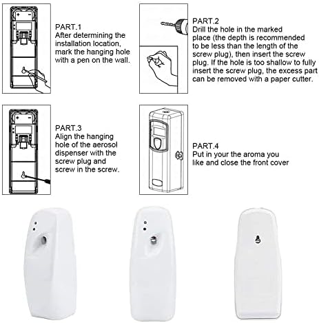 Automatic Adjustable Fragrance Dispenser Wall-mounted Aerosol Spray Air Freshener for Home Room Office Hotel