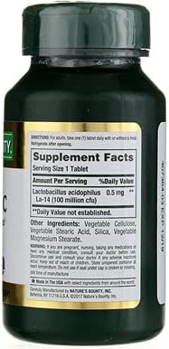 Nature's Bounty Probiotic Acidophilus Tablets, 120 ea (Pack of 5)