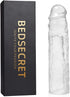Reusable Clear Penis Sleeve Extender Realistic Textured Cock Extender Body-Safe Stretchy Ultra-Soft