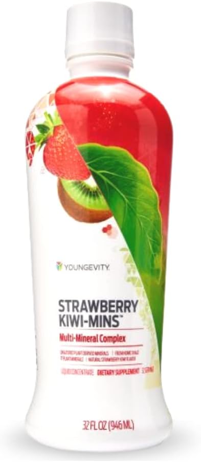 Youngevity Strawberry Kiwi-Mins Plant Derived Multi-Mineral Complex, 32oz, Kid Friendly Taste