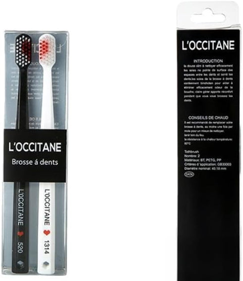 2 Pcs Black and White Heart Shaped Couple Toothbrushes, Eco-Friendly Nano Manual Dental Care Brushes