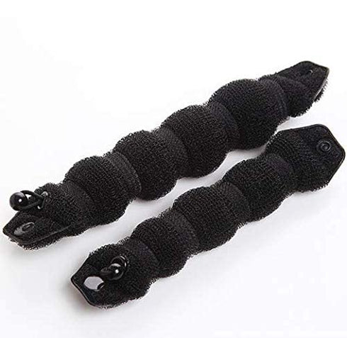 Set of 2 Black Magic Hair Styling Donut Bun Ring Styler Maker for Women, 1 Large + 1 Small