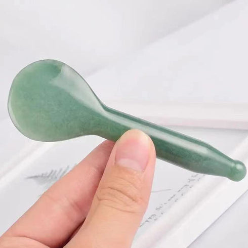 Jade Gua Sha Massage Tool, Natural Green Gua Sha for Anti Aging Facial Skin SPA