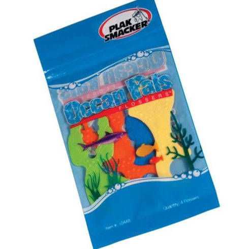 Plak Smacker 10448 4 Pack 24 Count Ocean Pals Oral Dental Flossers Assorted Per