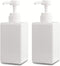 Refillable Plastic Pump Bottle, Empty Lotion Soap Dispenser Liquid Container, 15oz/450ml White, 2 Pack for Bathroom