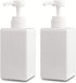 Refillable Plastic Pump Bottle, Empty Lotion Soap Dispenser Liquid Container, 15oz/450ml White, 2 Pack for Bathroom