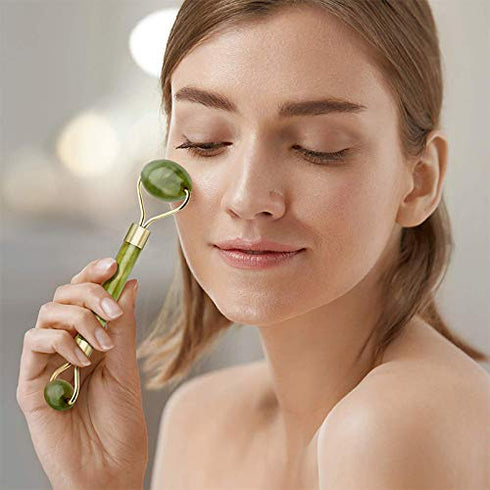Ysrisny Gua Sha Facial Tools – Jade Roller for Face, Anti-Aging, 100% Natural Jade Stone for Face and Eyes