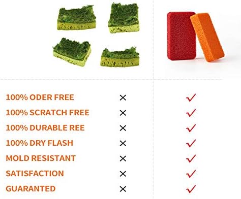 Heavy Duty Silicone Scrubber Sponges for Kitchen & Bathroom Cleaning