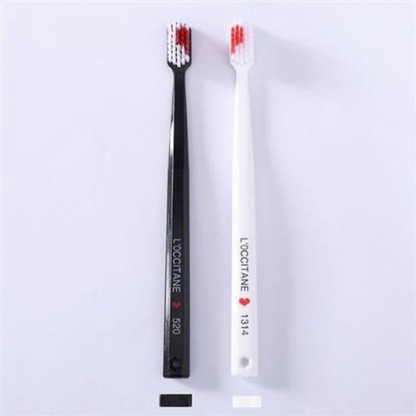 2 Pcs Black and White Heart Shaped Couple Toothbrushes, Eco-Friendly Nano Manual Dental Care Brushes