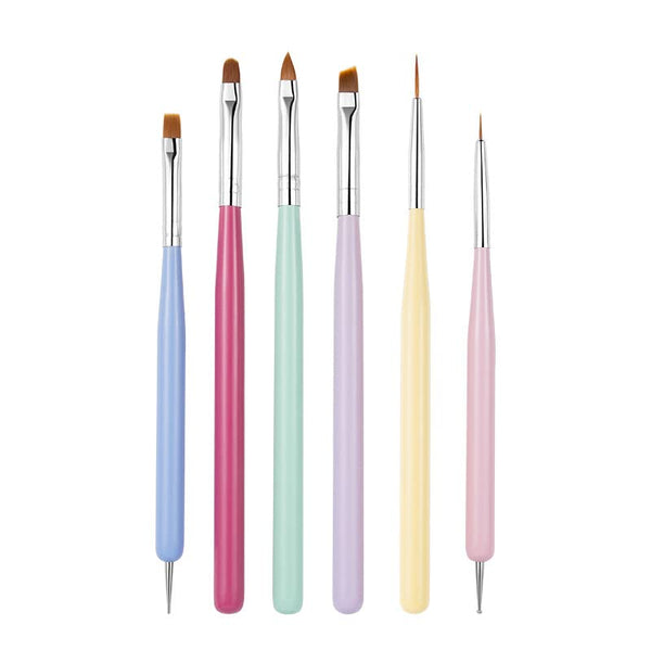 6 PCS Nail Art Brushes Set, Nail Painting Brushes, Nail Art Liner Brushes and Dotting Pens