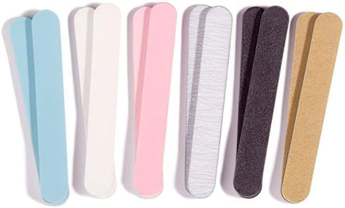 Professional Colorful Mini Finger Nail Files - Washable Emery Boards, 3-1/2 Inches Long, 12 Files Per Pack
