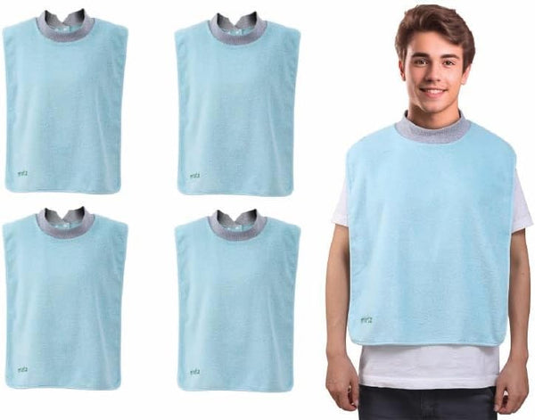 MATZ Adult Bibs Full Coverage Ultra Absorbent Four Cotton Terry Towel Snap-on