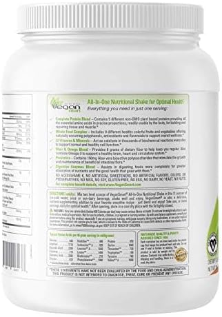 Vegansmart Naturade Plant Based Vegan Protein Powder, Gluten Free & Non-GMO, Chocolate, 15 Servings