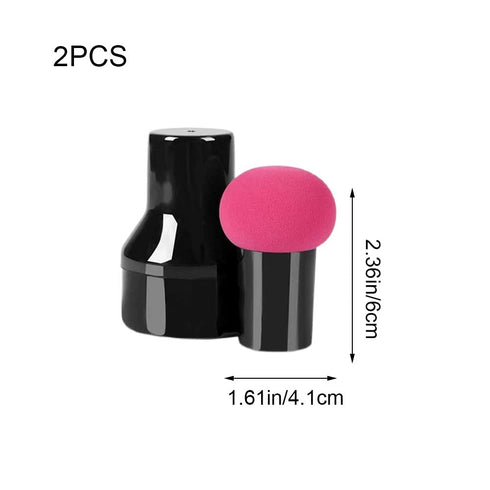 2 Pcs Makeup Sponges Mushroom Makeup Blending Sponges with Handles Cases Makeup Puffs for Foundation Creams and Powders