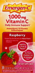 Emergen-C 1000mg Vitamin C Powder, With Antioxidants, B Vitamins And Electrolytes, Immunity Supplements For Immune Support, Caffeine Free Fizzy Drink Mix, Raspberry Flavor - 30 Count/1 Month Supply