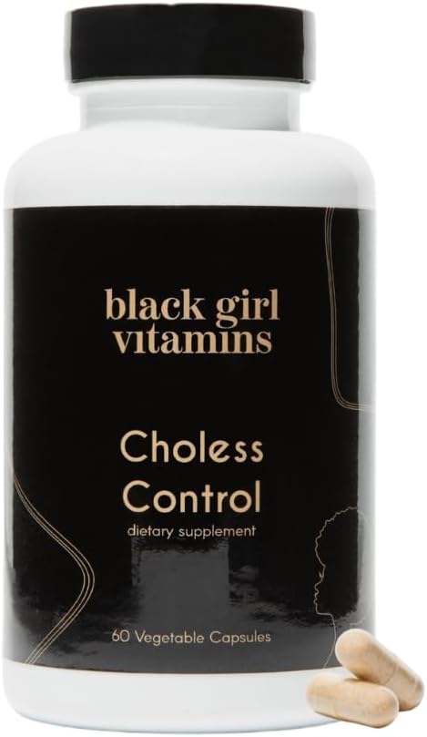 Black Girl Vitamins Cholesterol Control Supplement for Heart, Energy, and Cholesterol Support, Niacin, Gluten-Free, 60ct