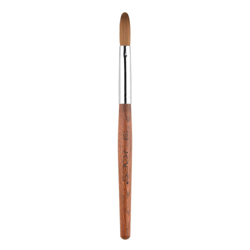 KADS 16# Pure Kolinsky Hair Bristles Acrylic Nail Brush, Oval Crimped Shaped RedWood Handle Professional Quality