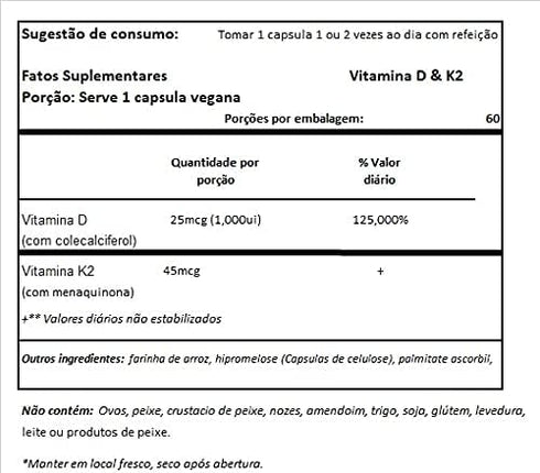 NOW Foods Vitamin D-3 & K-2, 120 Veg Capsules