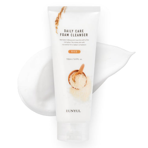 EUNYUL Daily Care Rice Foam Cleanser 5.07 fl. oz. / 150ml, Korean Skincare Face Wash with Rice Water