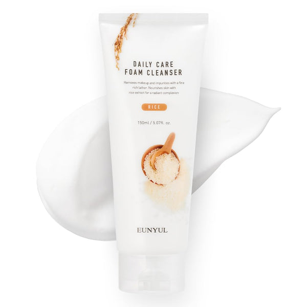 EUNYUL Daily Care Rice Foam Cleanser 5.07 fl. oz. / 150ml, Korean Skincare Face Wash with Rice Water